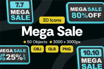 Mega Sale 3D Icon Pack