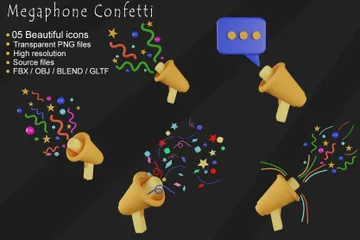 Megafon Konfetti 3D Icon Pack