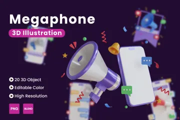 Megaphone 3D Icon Pack