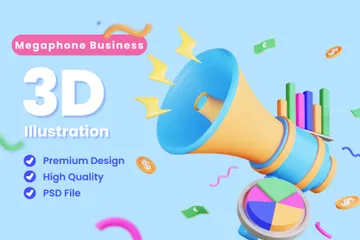 Megaphone Business 3D Illustration Pack