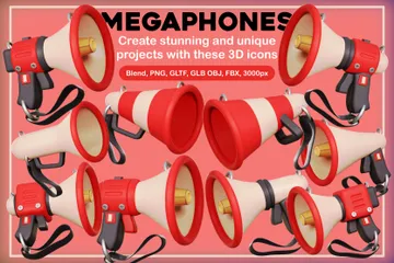 Megaphones 3D Icon Pack