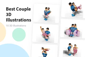 Meilleur couple Pack 3D Illustration