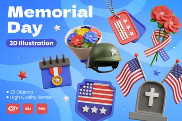Memorial Day 3D Illustration Pack