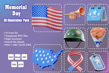 Memorial Day 3D Icon Pack