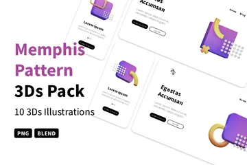Memphis-Muster 3D Icon Pack