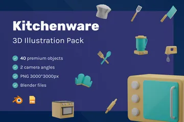 Batería de cocina 3D Illustration Pack