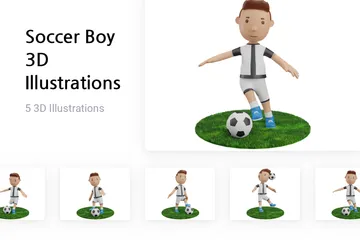 Menino de futebol Pacote de Illustration 3D