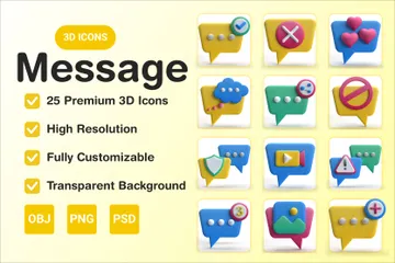 Mensagem Pacote de Icon 3D