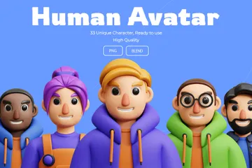 Menschlicher Avatar 3D Icon Pack
