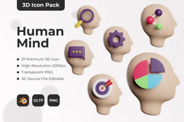 Menschlicher Verstand 3D Icon Pack