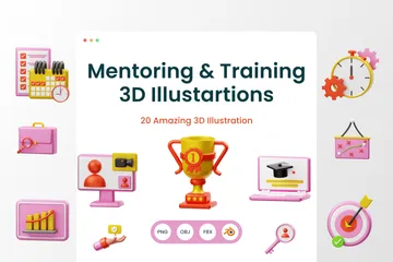 Mentorat et formation Pack 3D Illustration