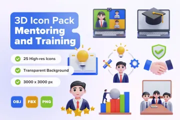 Mentoring & Training 3D Icon Pack