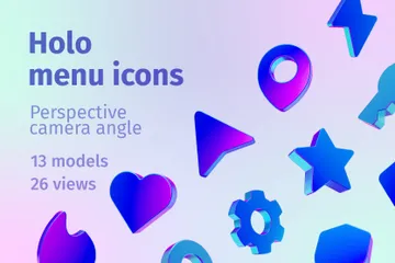 Menú holográfico 3D Icon Pack