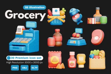 Mercado Pacote de Icon 3D