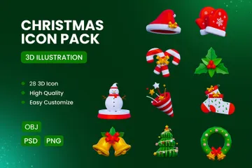 Merry Christmas 3D Icon Pack