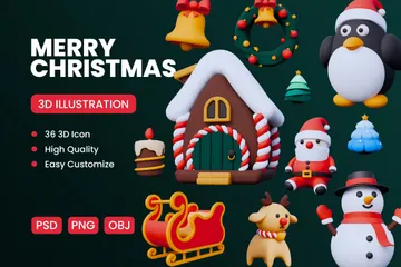 Merry Christmas 3D Icon Pack