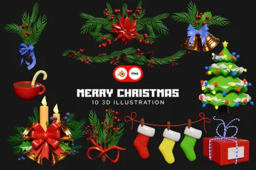 メリークリスマス 3D Iconパック