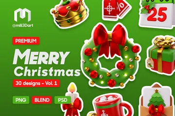 Merry Christmas 3D Icon Pack