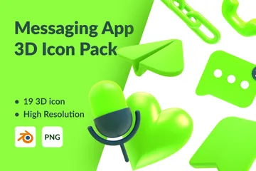 Free Messaging App 3D Icon Pack