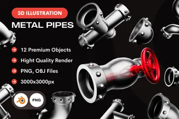 Metal Pipes 3D Icon Pack