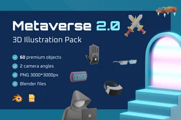Métavers 2.0 Pack 3D Illustration