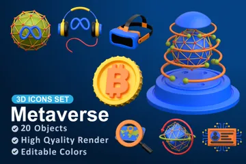 Métavers Pack 3D Icon