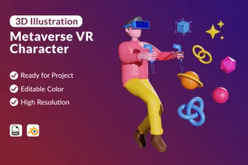 Metaverse Character 3D Illustration Pack