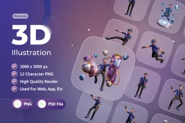 Metaverse-Charakter 3D Illustration Pack