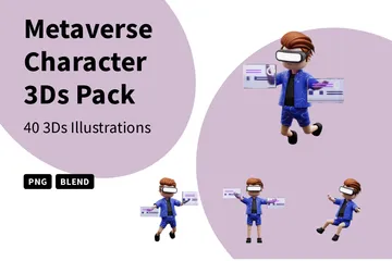 Metaverse-Charakter 3D Illustration Pack