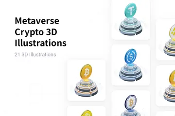 Metaverse Crypto 3D Illustration Pack