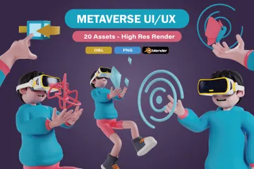 Metaverse-Realität 3D Illustration Pack