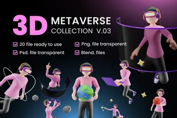 Metaverse-Sammlung 3D Illustration Pack