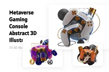 Zusammenfassung der Metaverse-Spielkonsole 3D Illustration Pack