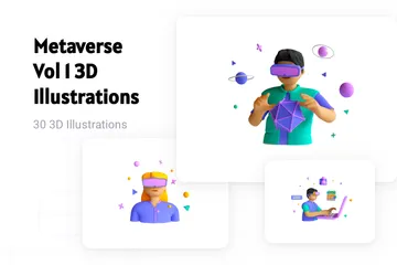 Metaverse Vol 1 3D Illustration Pack