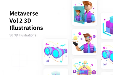 Metaverse Vol 2 3D Illustration Pack