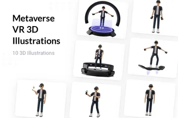 Métavers VR Pack 3D Illustration