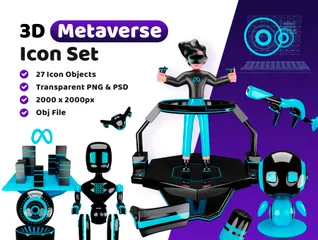 Metaverso Pacote de Illustration 3D