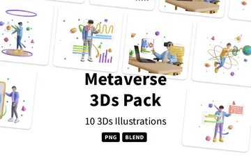 Metaverso Pacote de Illustration 3D