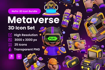 Metaverso Pacote de Icon 3D