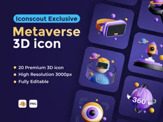 Metaverso Paquete de Icon 3D