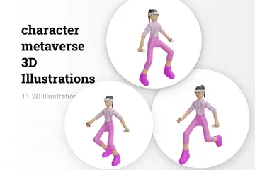 Metaverso de personajes Paquete de Illustration 3D