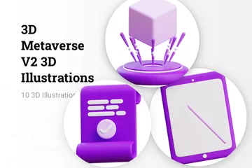 Metaverso V2 Paquete de Illustration 3D