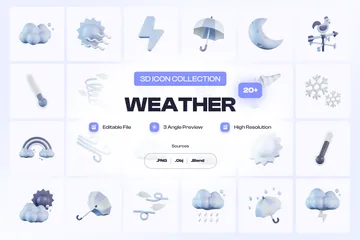 Prévisions météorologiques Pack 3D Icon