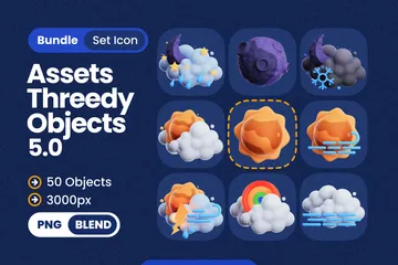 Objets météo de jour et de nuit Pack 3D Icon