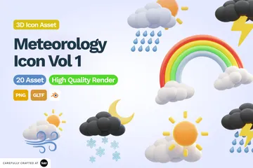 Meteorologia Vol.1 Pacote de Icon 3D
