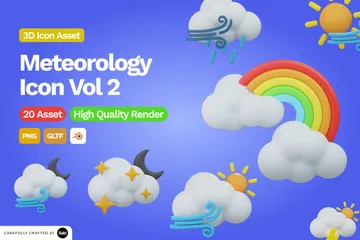 Meteorologia Vol.2 Pacote de Icon 3D