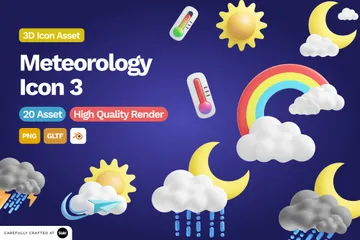 Meteorologia Vol.3 Pacote de Icon 3D