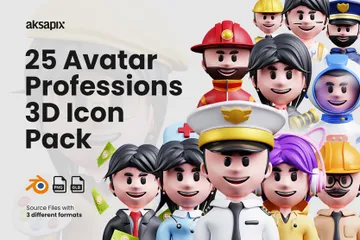 Avatar des métiers Pack 3D Icon