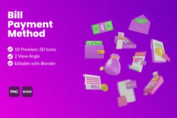 Método de pago de facturas Paquete de Icon 3D