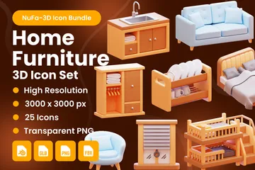 Meubles de maison Pack 3D Icon